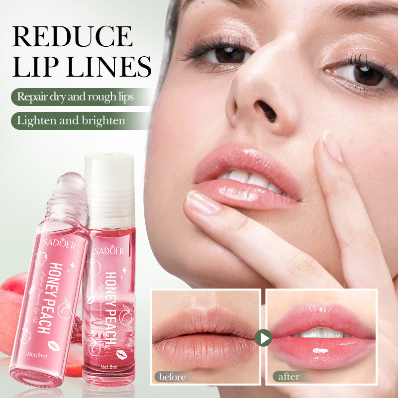 8ml Peach Hydrating Lip Balm with Moisturizing Oil & Shimmer