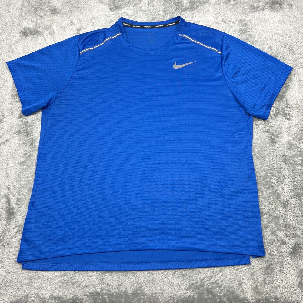 Nike Shirt Mens 2XL Blue Athletic Dri Fit Swoosh Performance