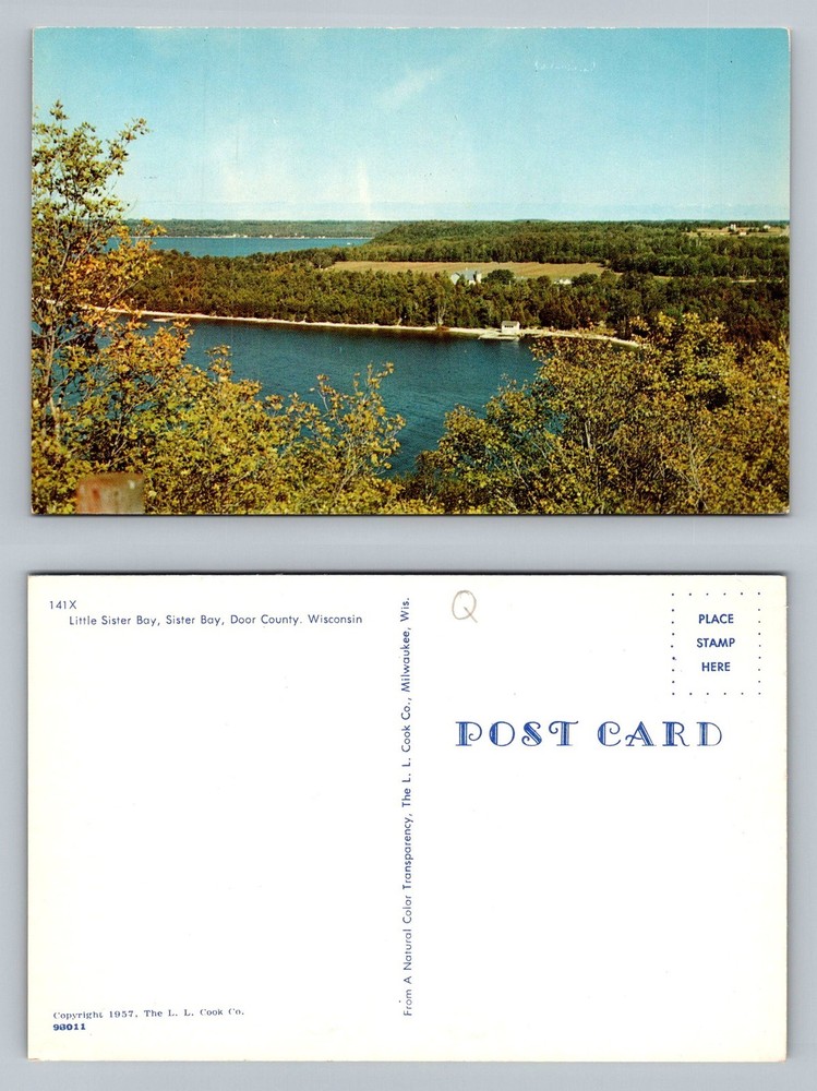 Sister Bay, WI-Wisconsin, Little Sister Bay Door County View Vintage Postcard