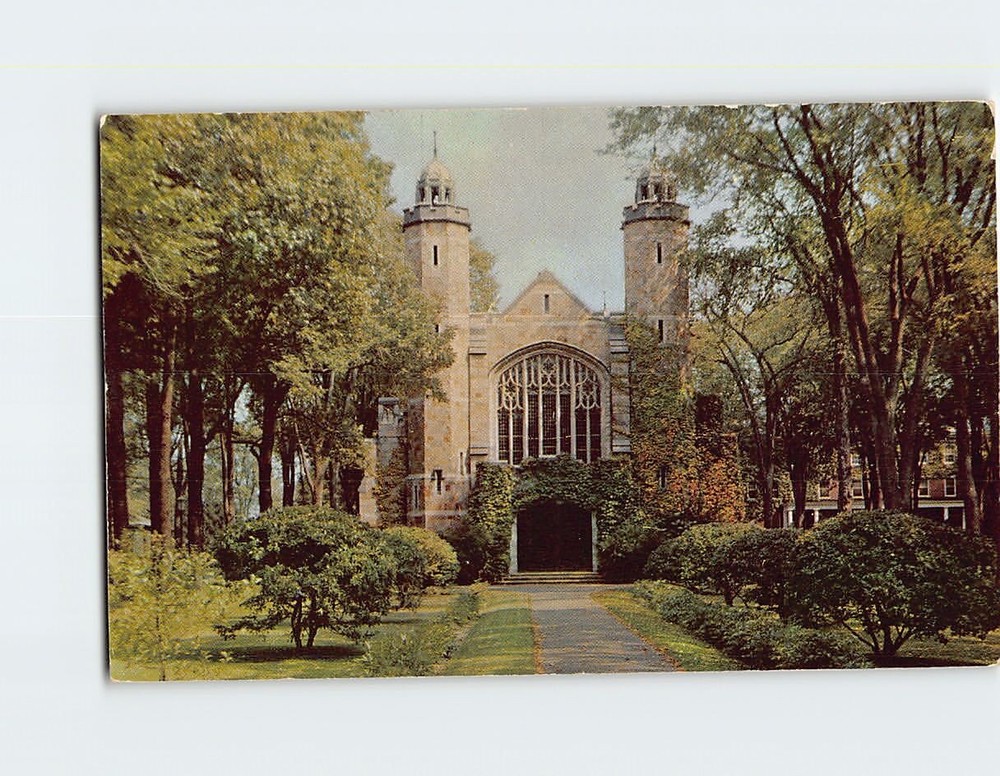 Postcard Chapel Bates College Lewiston Maine USA