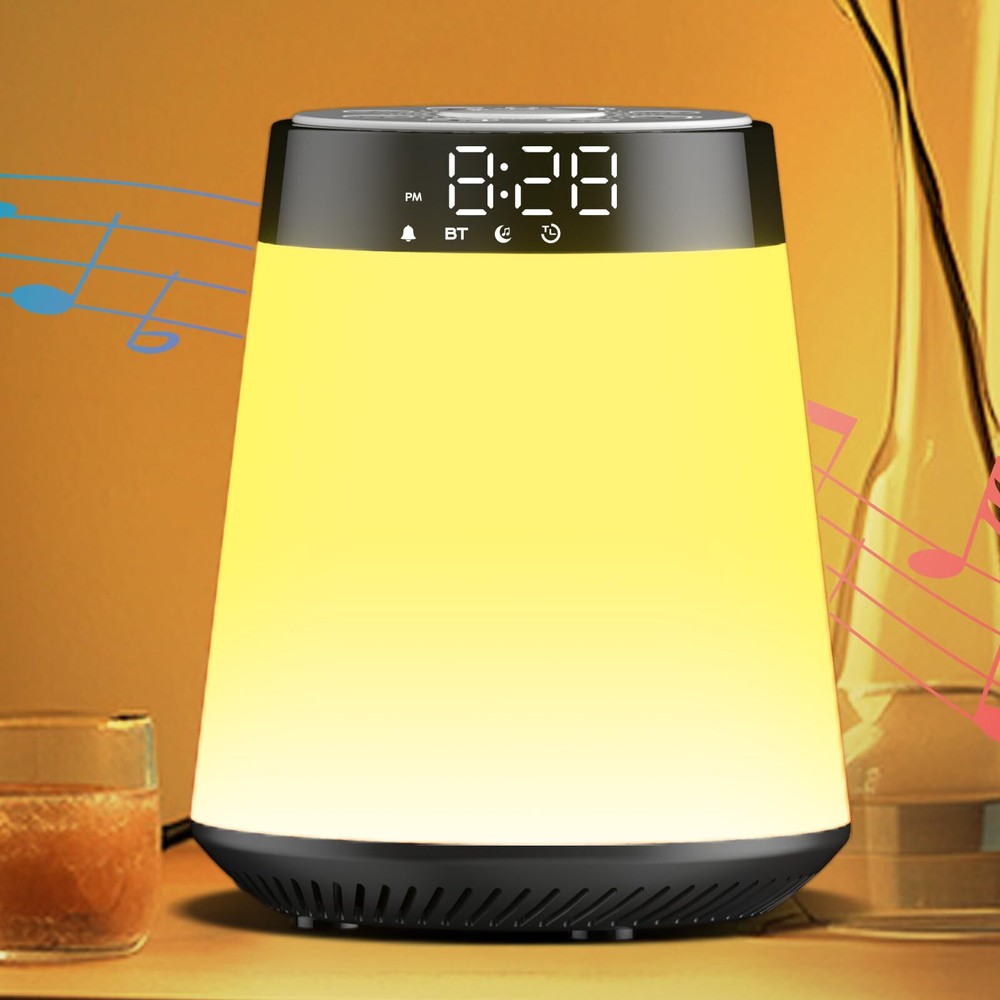 Sunrise Alarm Clock with White Noise Machine 30 Soothing Sounds 12 Dimmable Night Lights