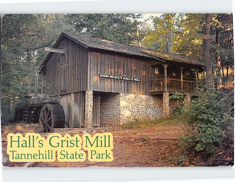 Postcard John Wesley Hall's Grist Mill Tannehill State Park Alabama USA
