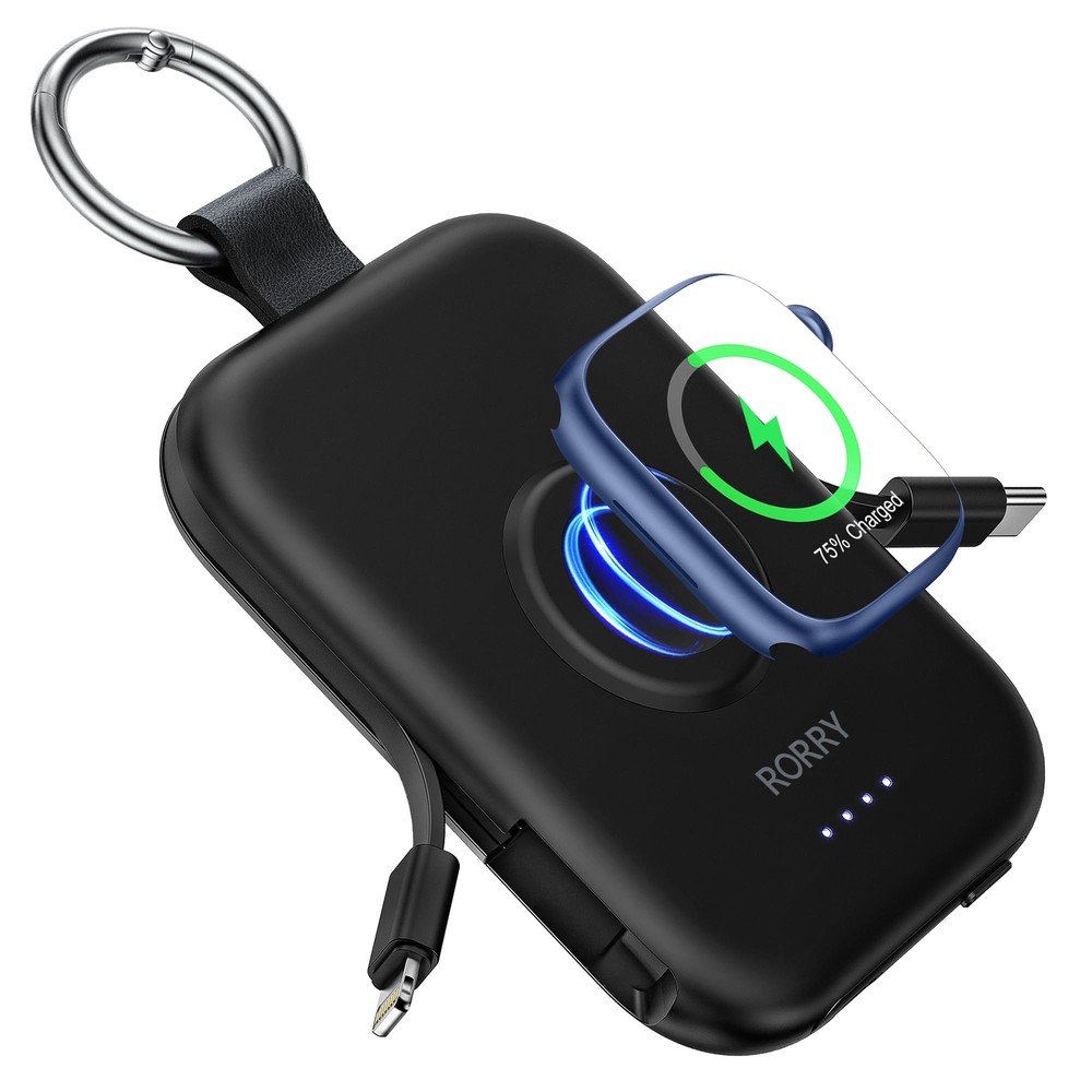 Portable Charger, 5000mAh Portable Charger Power Bank with Built-in Cables, T...