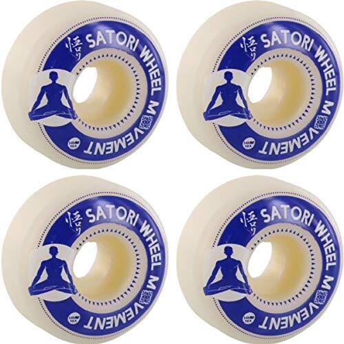 Satori Movement Meditation White/Blue Skateboard Wheels - 54mm 98a (Set of 4)