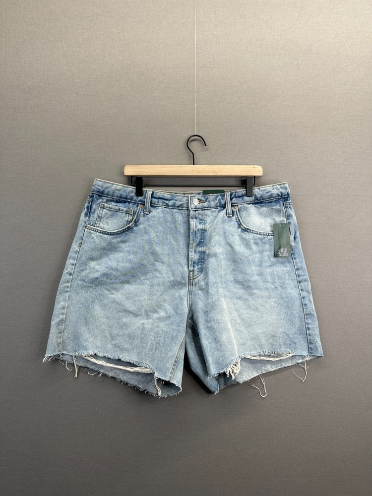 Wild Fable Womens Denim Blue Shorts Distressed High Rise Bermuda NWT Size 18