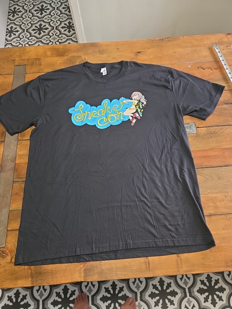 Sneaker Con Anime Girl Graphic T-Shirt Black Mens XXL 2XL Made In USA Hypebeast