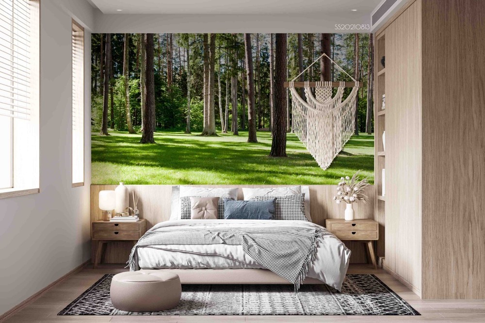 3D Green Forest Nature Landscape Wall Murals Wallpaper Murals Wall Sticker