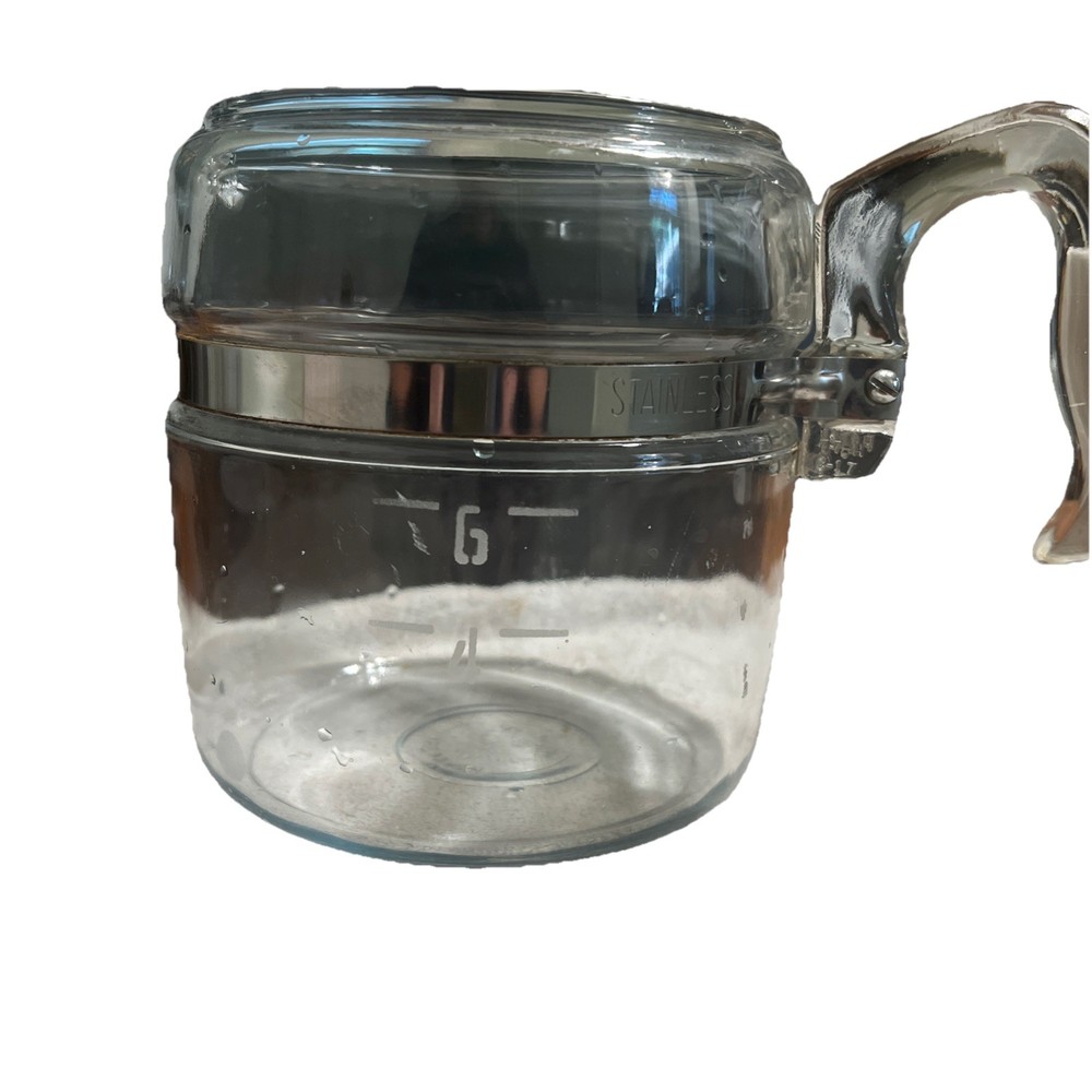 Vintage Pyrex Flameware Glass Percolator 6 Cup Coffee Pot Carafe & 7756-B No lid
