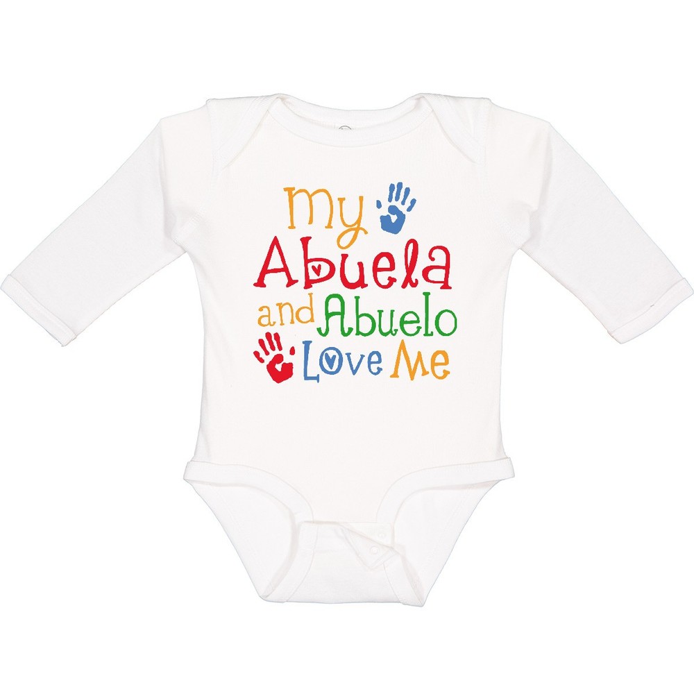 Inktastic My Abuela And Abuelo Love Me Long Sleeve Creeper Cute Childs Boys-image