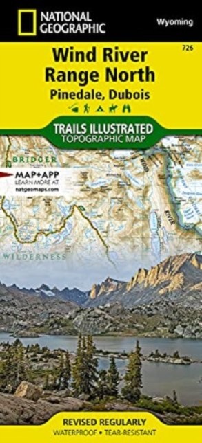 Wind River Range North Map Pinedale Dubois by National Geographic Maps