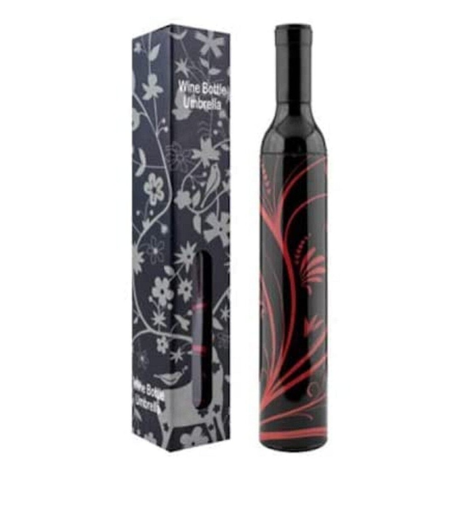 Compact Windproof Double Layer Umbrella with Included Bottle Cover