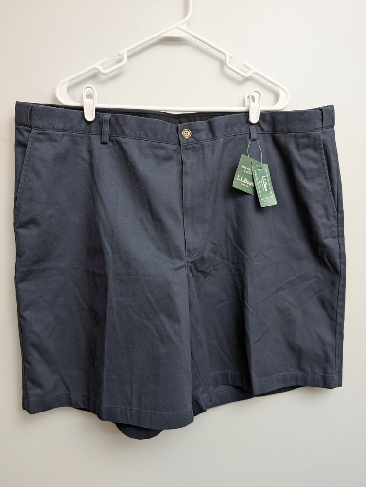 L3 L.L. Bean Mens Shorts Size 44 Classic Fit NAVY Flat Front Pockets 100% Cotton