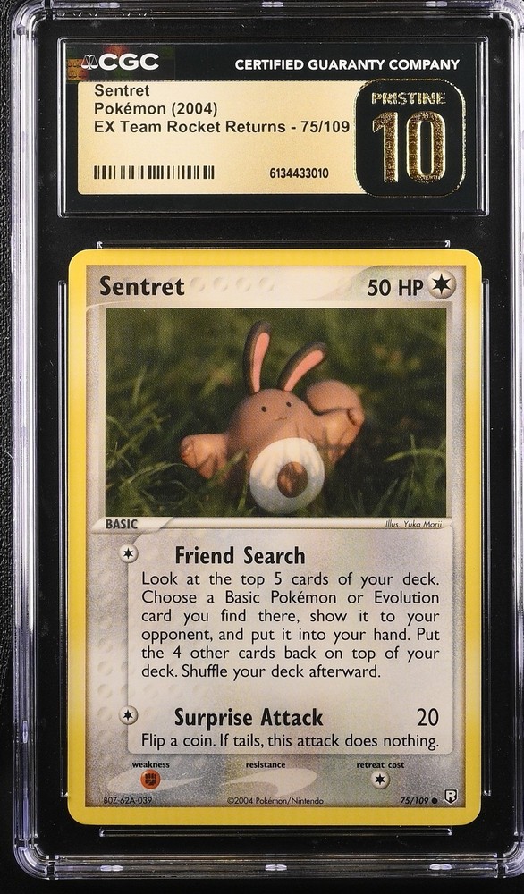 2004 EX Team Rocket Returns Sentret 75/109 CGC PRISTINE 10 Pokemon