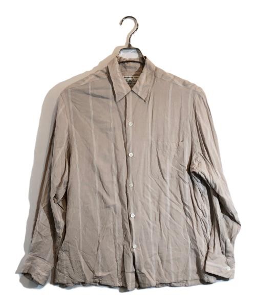 Wacko Maria Striped Open Collar Button Up Shirt in Medium