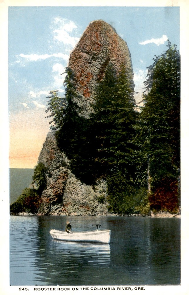 Rooster Rock, Columbia River, Oregon Postcard