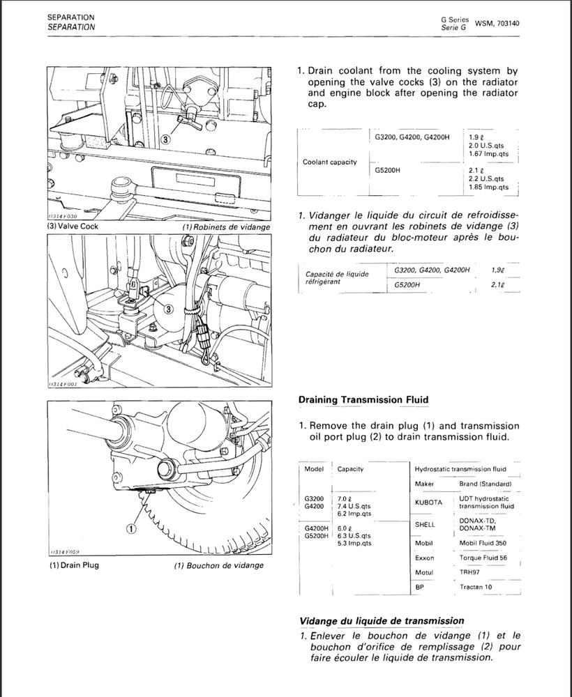 Kubota G3200 G4200 G4200H G5200H G6200H Service Repair Manual, Workshop Manual