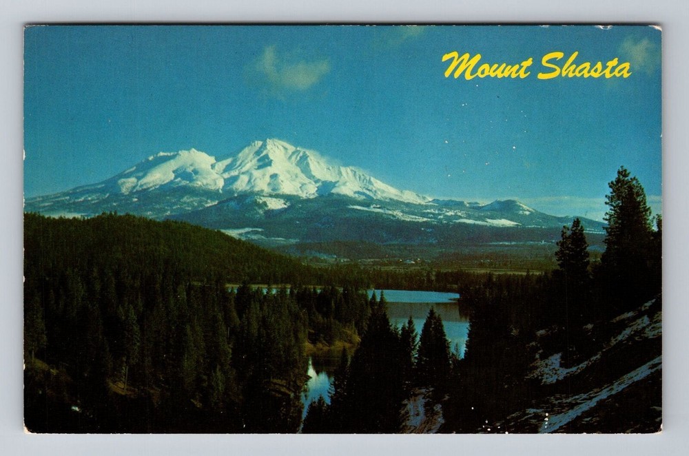 California CA Mt Shasta Mount Shasta Lake Box Canyon Vintage Postcard
