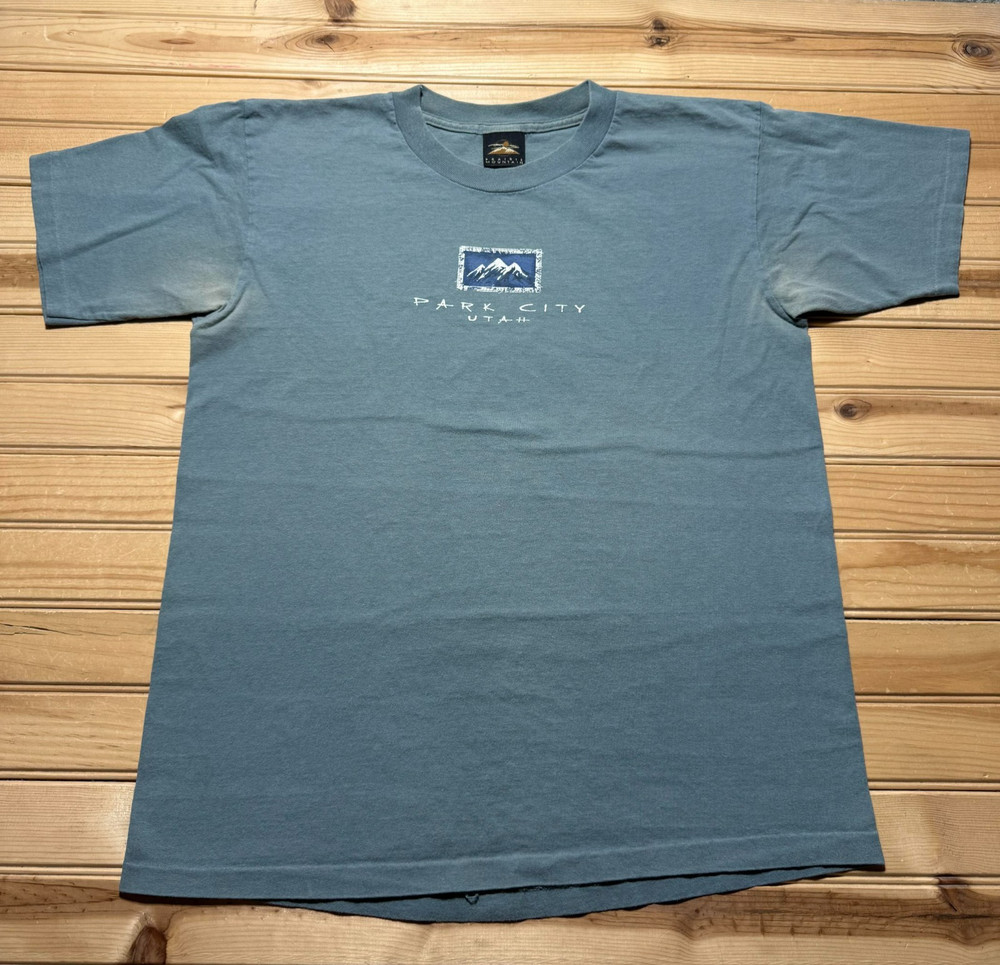 Vintage 90s Park City Utah Nature Travel Souvenir Destination Shirt - Size Large