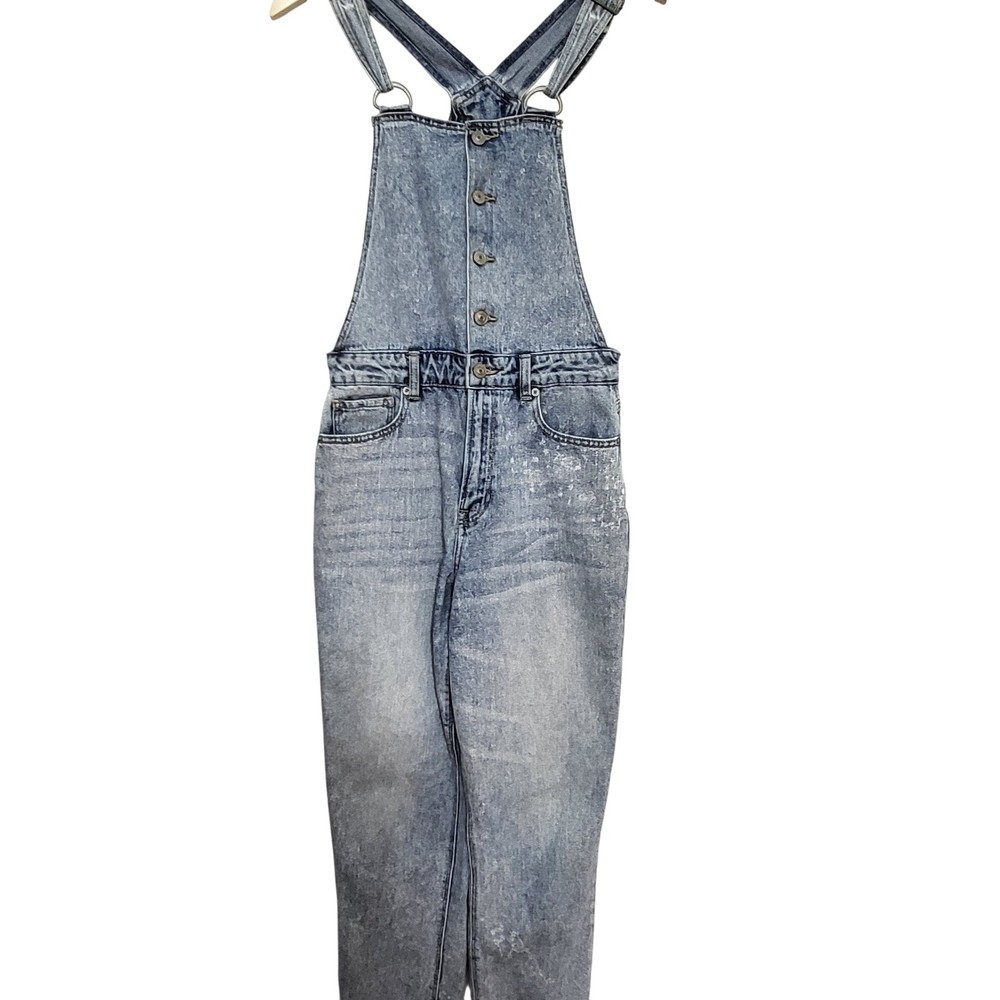 American Eagle Outfitters Light Wash Denim Mom Overalls Size 8 Short