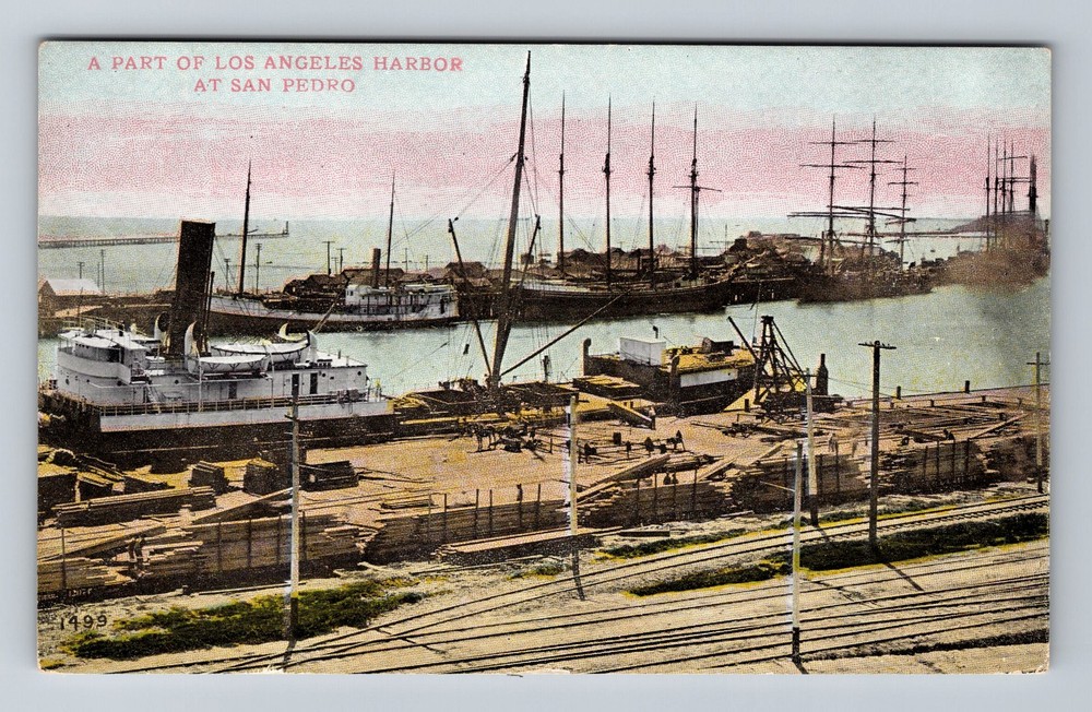 San Pedro CA-California, A Part Of Los Angeles Harbor Vintage Postcard