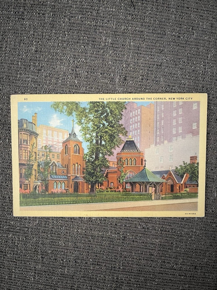 Linen Postcard New York City, NY~ The Little Church Around The Corner