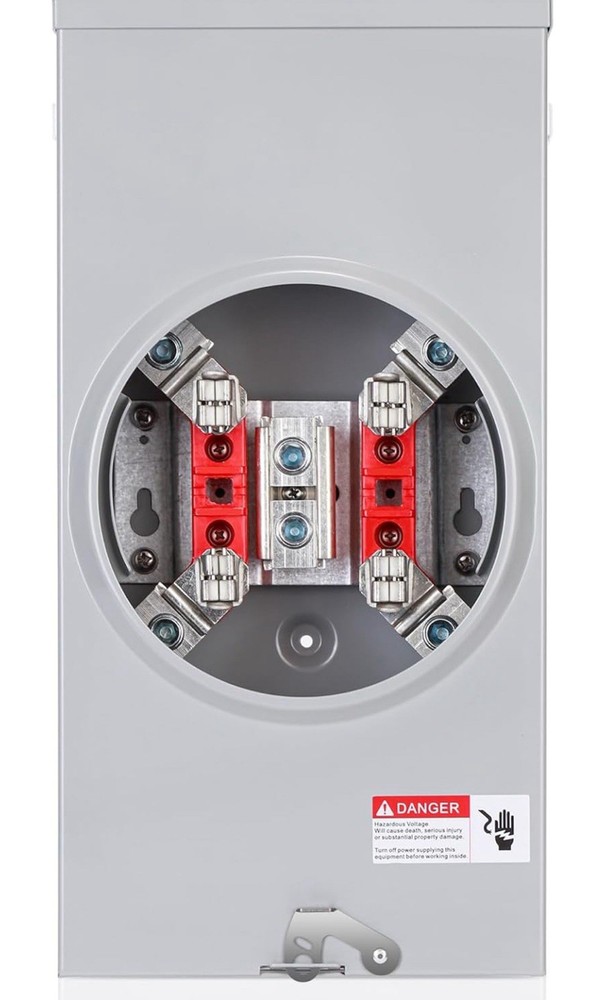 200 Amp Meter Socket 4 Jaw 600V Underground/Overhead Meter Socket 1 Phase 3 Wire