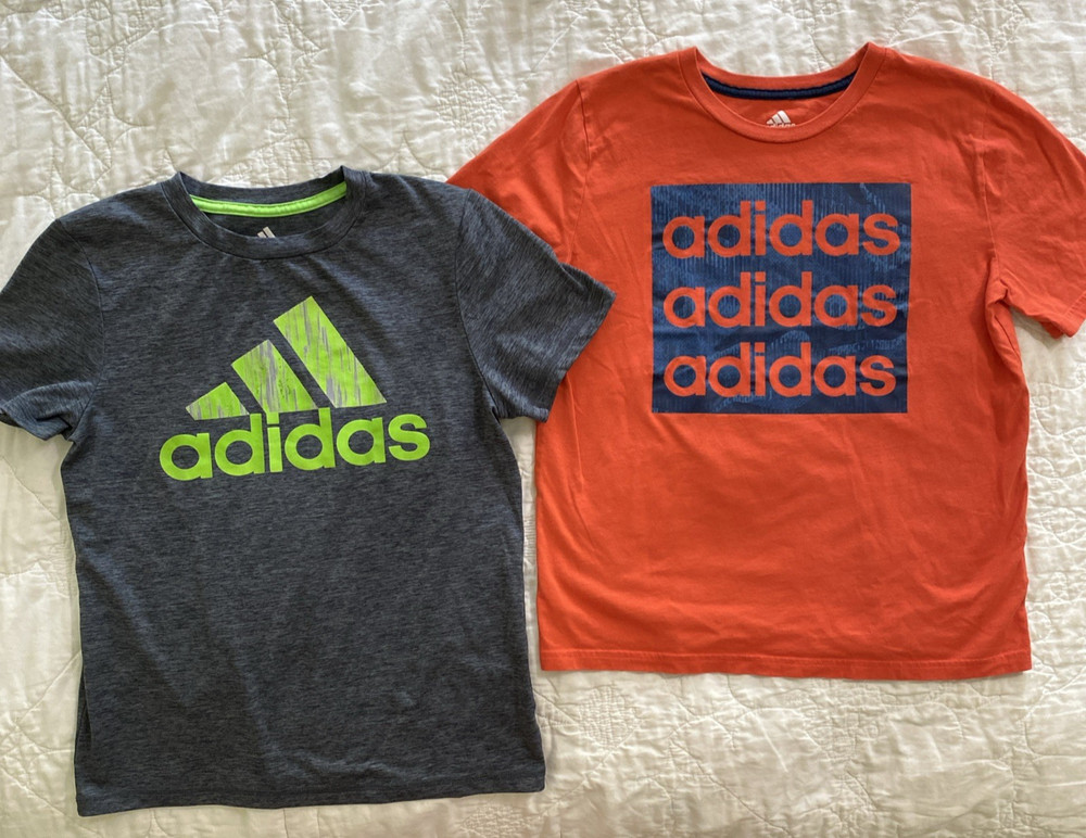 Lot of 2 - Youth adidas Short Sleeve Graphic Shirts, Small (8-10)