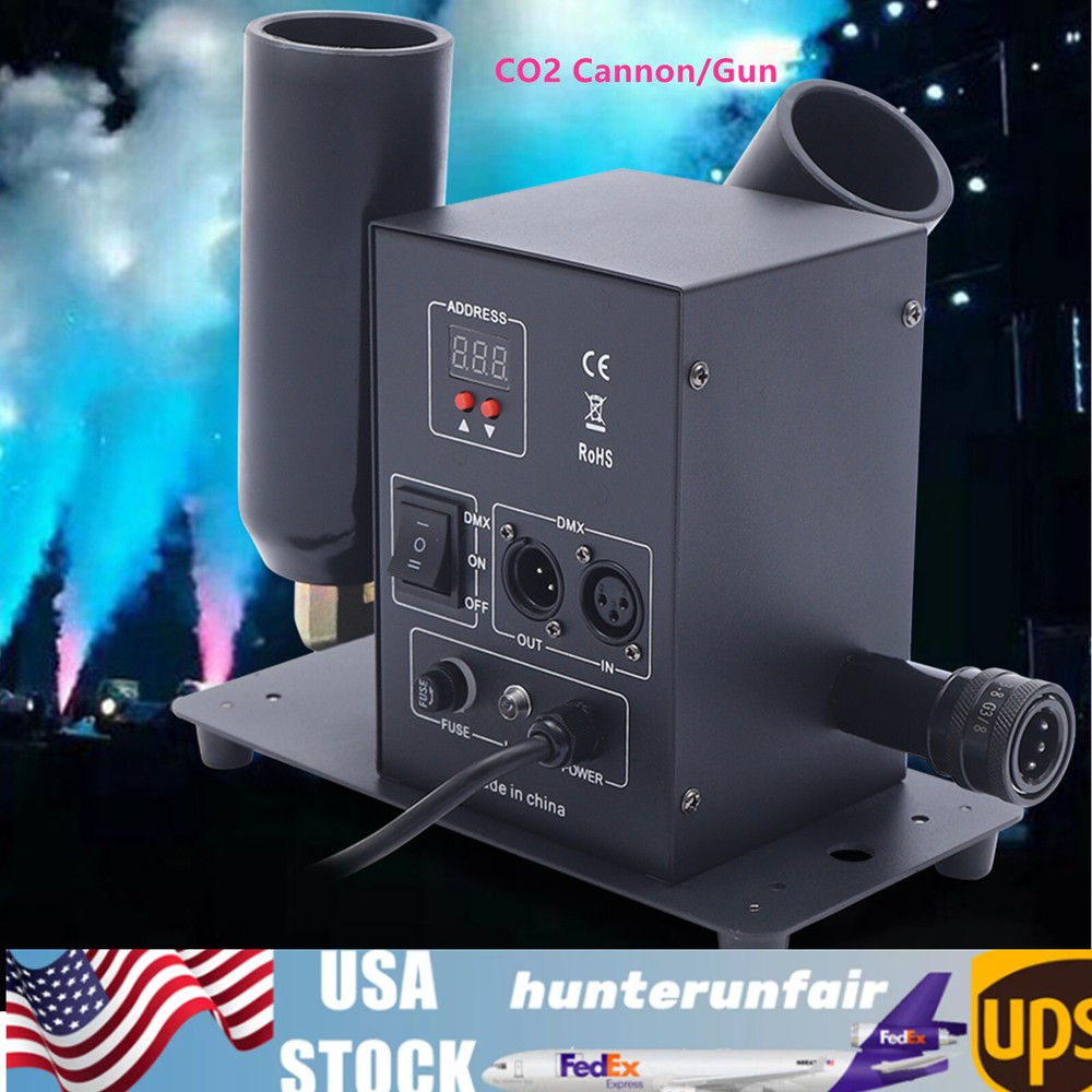 DMX Double Nozzle Cannon Air Column Smoke Machine CO2 Jet Device Machine