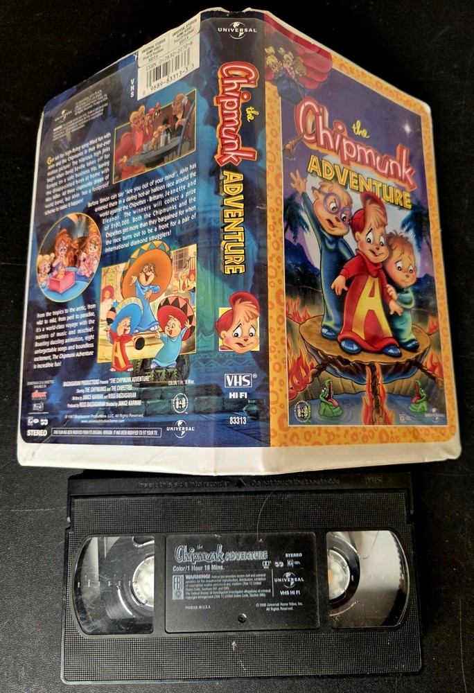 The Chipmunk Adventure - VHS Tape - Chipmunks Chipettes - 1987 - Clamshell Case