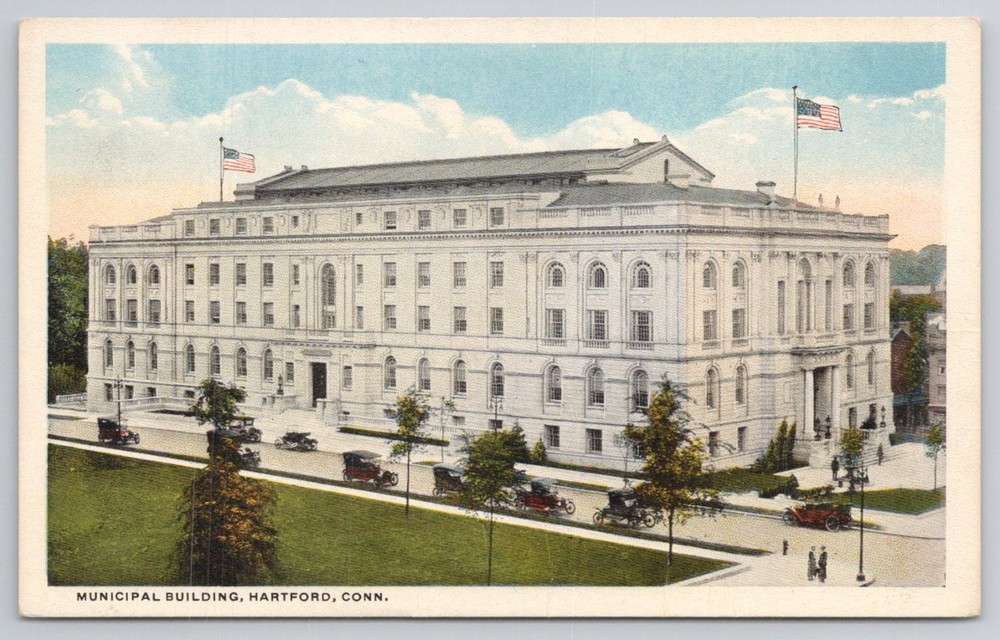 Municipal Building Hartford CT Postcard Vintage Morris Berman Early 1900s