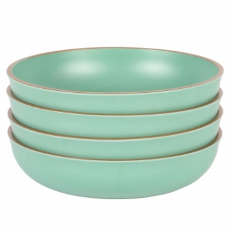 Gibson Home Rockabye 4 Piece 8.5 Inch Melamine Dinner Bowl Set In Green