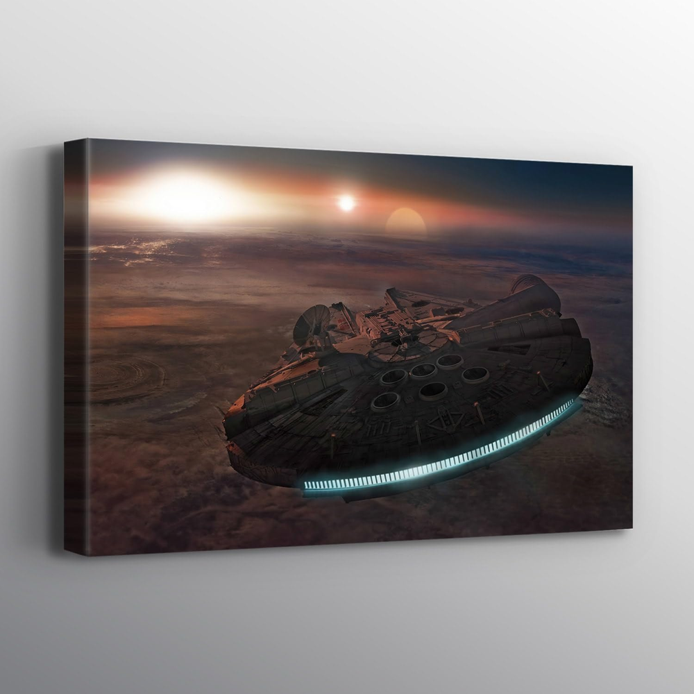 Millennium Falcon Star Wars Movie Planet Print Canvas Wall Art Home Decor by Vario