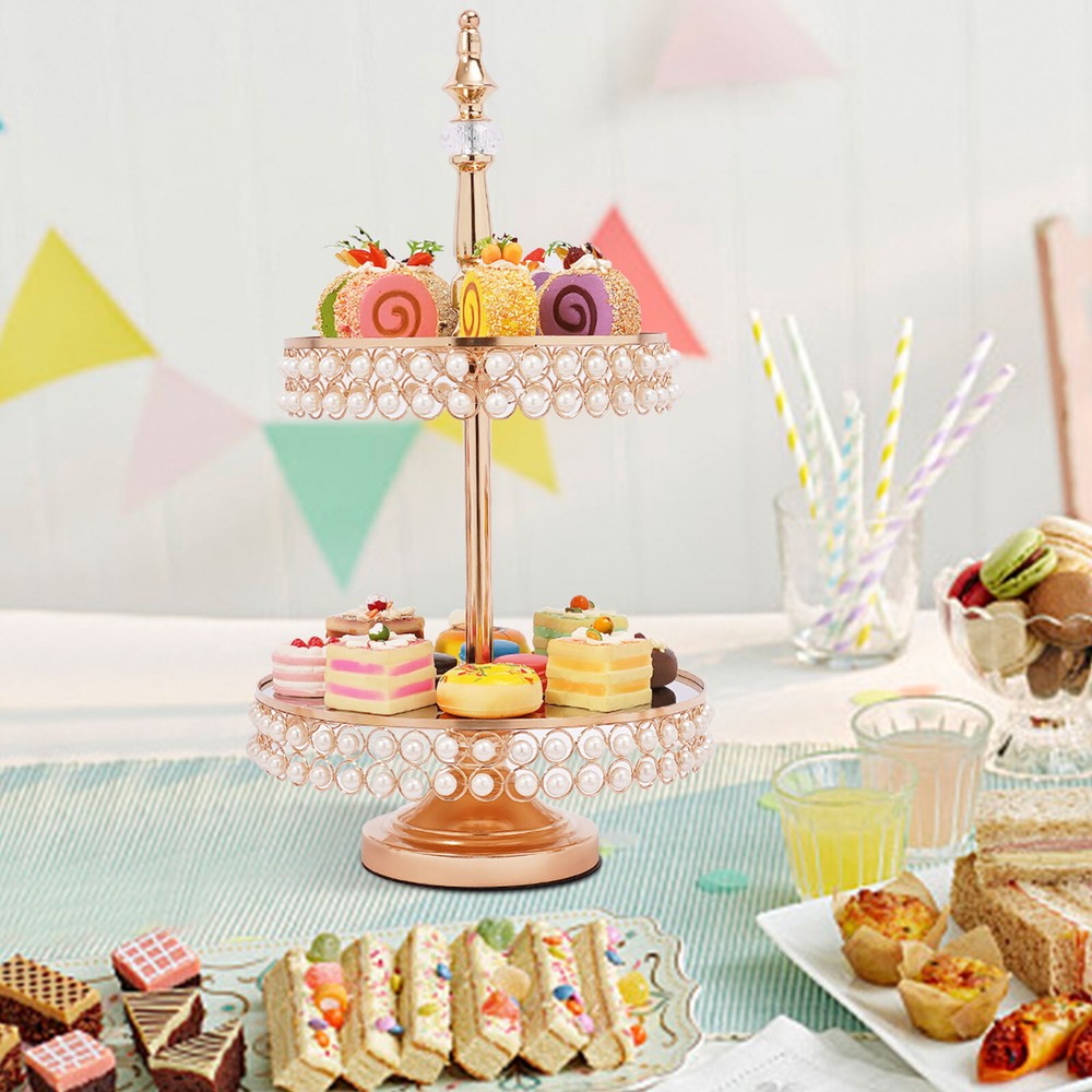 Elegant Mirror Cake Stand Durable Dessert Display Pedestal Tray