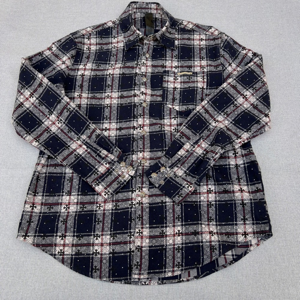 Chrome Hearts Dark Blue Color  Long Sleeve  Size Large Authentic Pre Owned