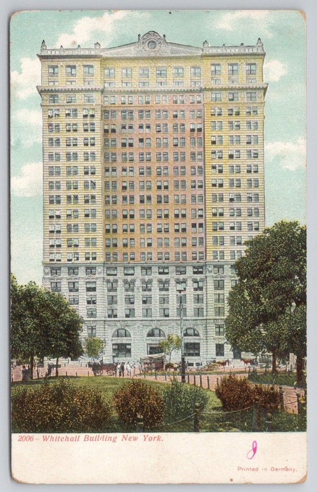 Whitehall Building NYC 1908 Postcard Printed Germany Souvenir Post Card Co.