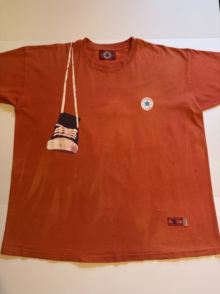 Vintage 90s Converse All Star Sneaker T Shirt Single Stitch XL