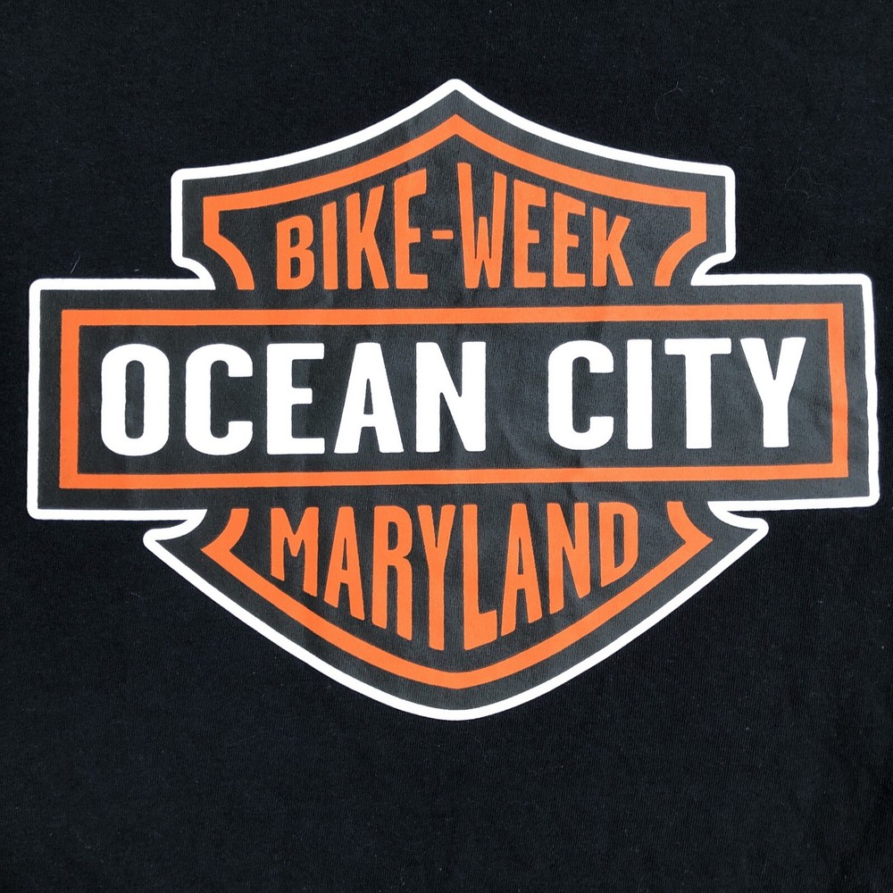 Bike Week Black Orange Shield Logo T-shirt Men’s Medium Ocean City Maryland