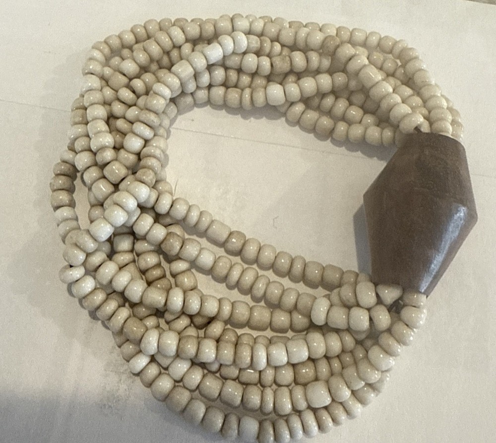 Stretchy Beaded Bracelet With Wooden Detail