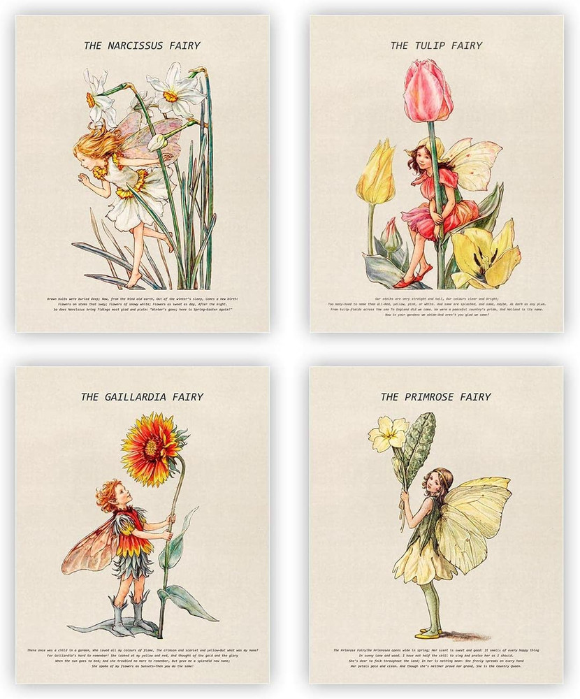 Fairy Room Decor Aesthetic Vintage Cottagecore Wall Art Fairycore Bedroom Decor