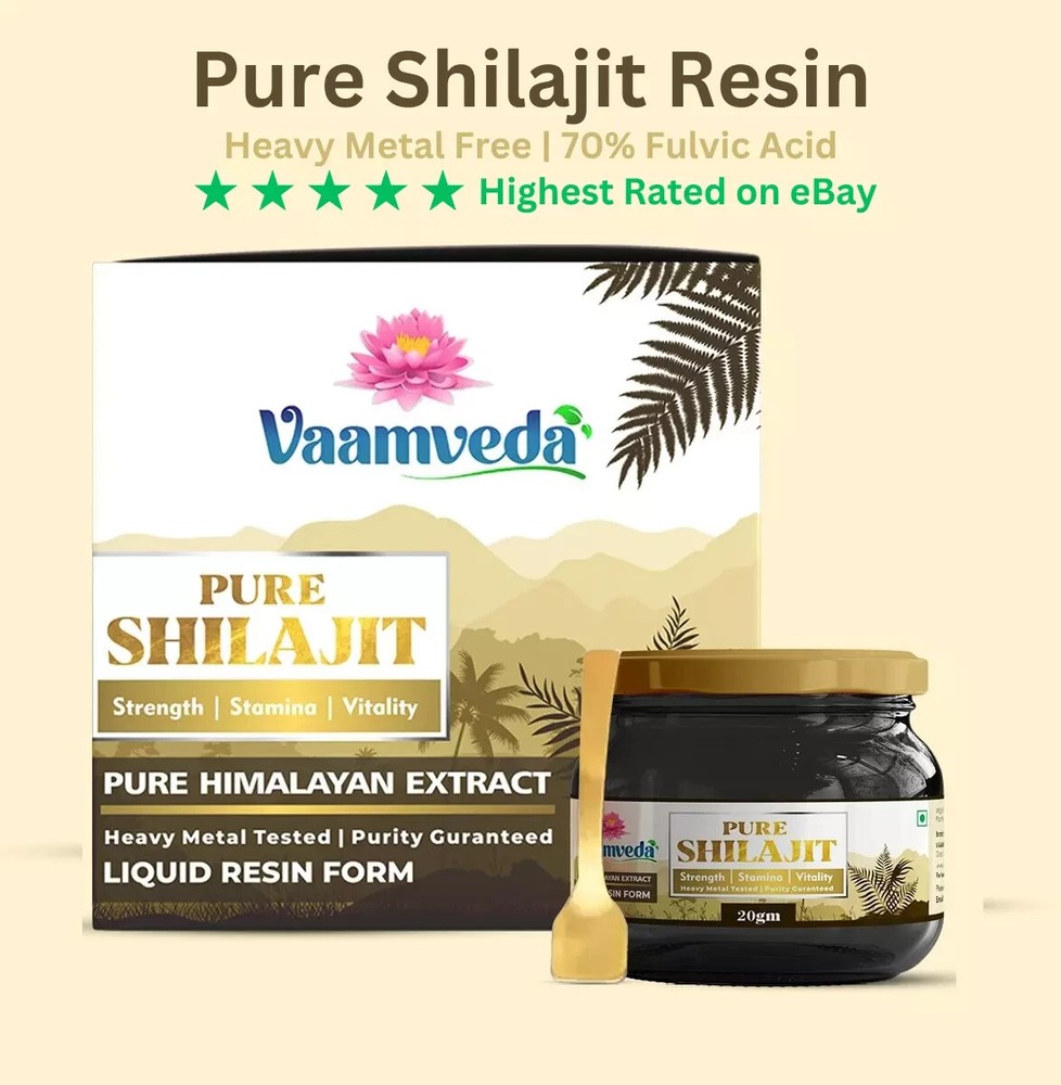 Shilajit Soft Black Resin Pure Himalayan, Potent 70% Fulvic Acid Bulk, Pack of 1