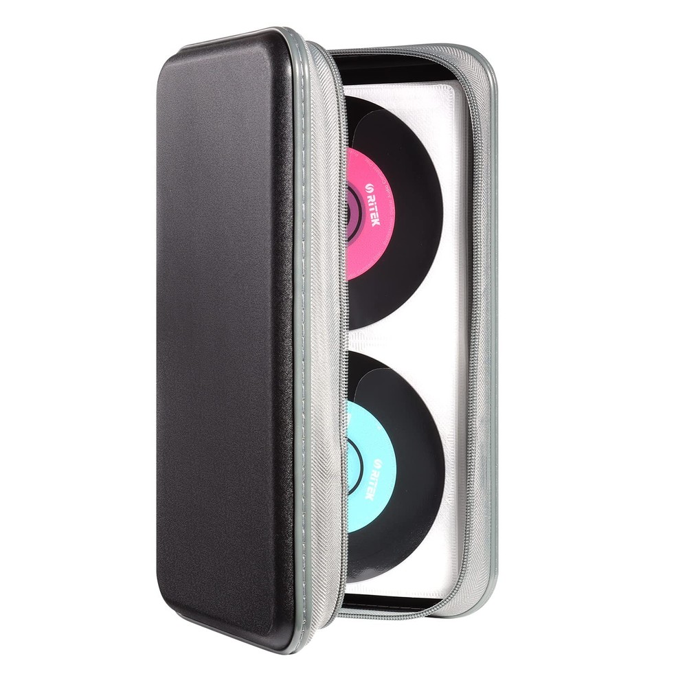 96-Capacity Hard Plastic CD/DVD Storage Wallet Case Holder for Disc Protection