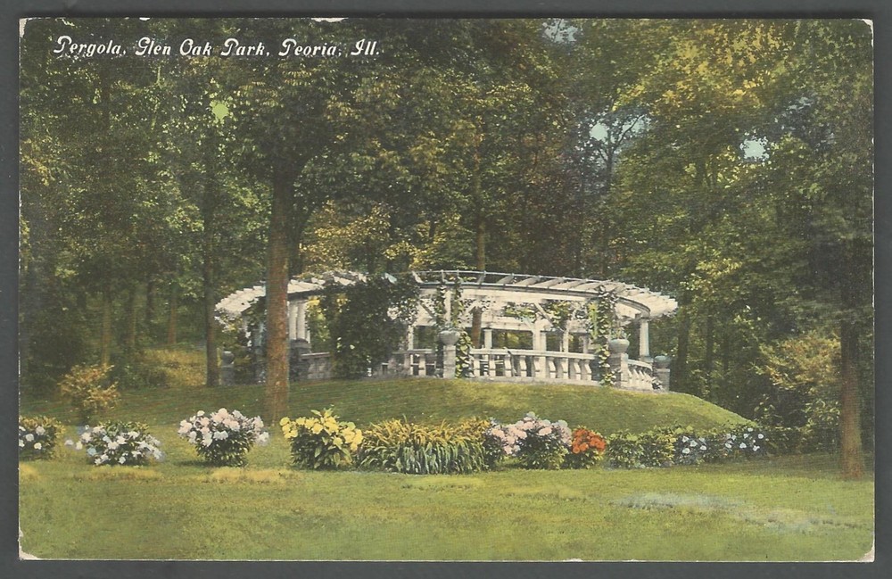PEORIA ILLINOIS Glen Oak Park Pergola 1912 Divided Back Postcard