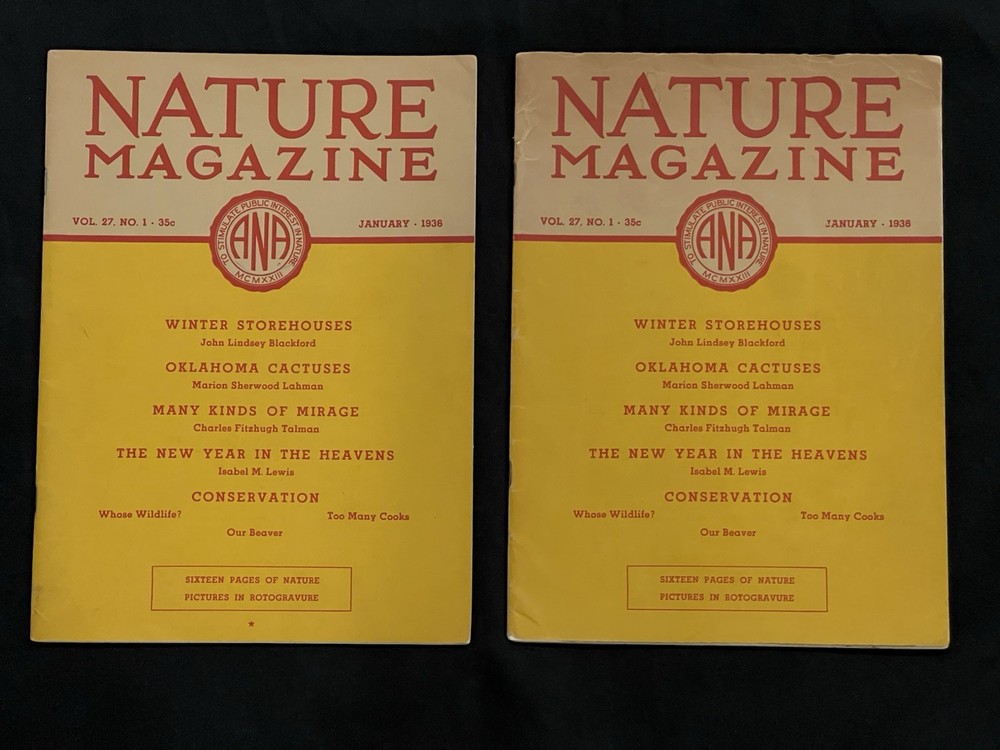 1936 Nature Magazine January Vol 27 No 1 Lot of 2 Oklahoma Cactuses