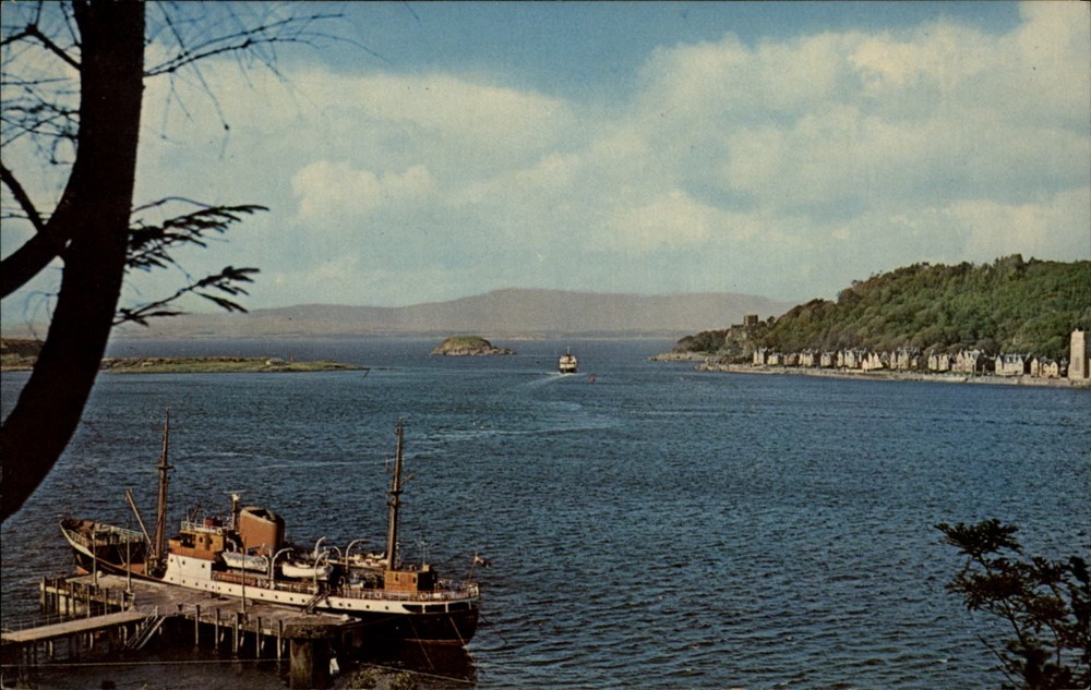 Oban Argyll Scotland view vintage postcard p405