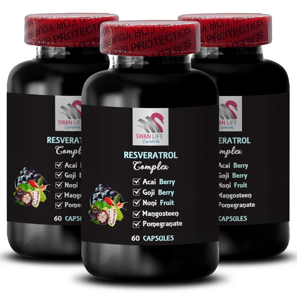 Noni - RESVERATROL COMLEX - Total vitality 3 Bottle 180 Capsules