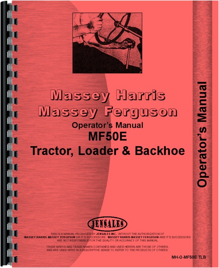 Massey Ferguson 50E Industrial Tractor Operators Manual MH-O-MF50E TLB