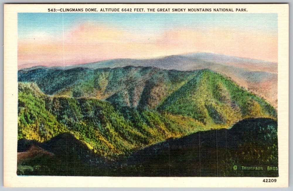 Vtg Linen Postcard Landscapes Great Smoky Mountains National Park, TN 1930s