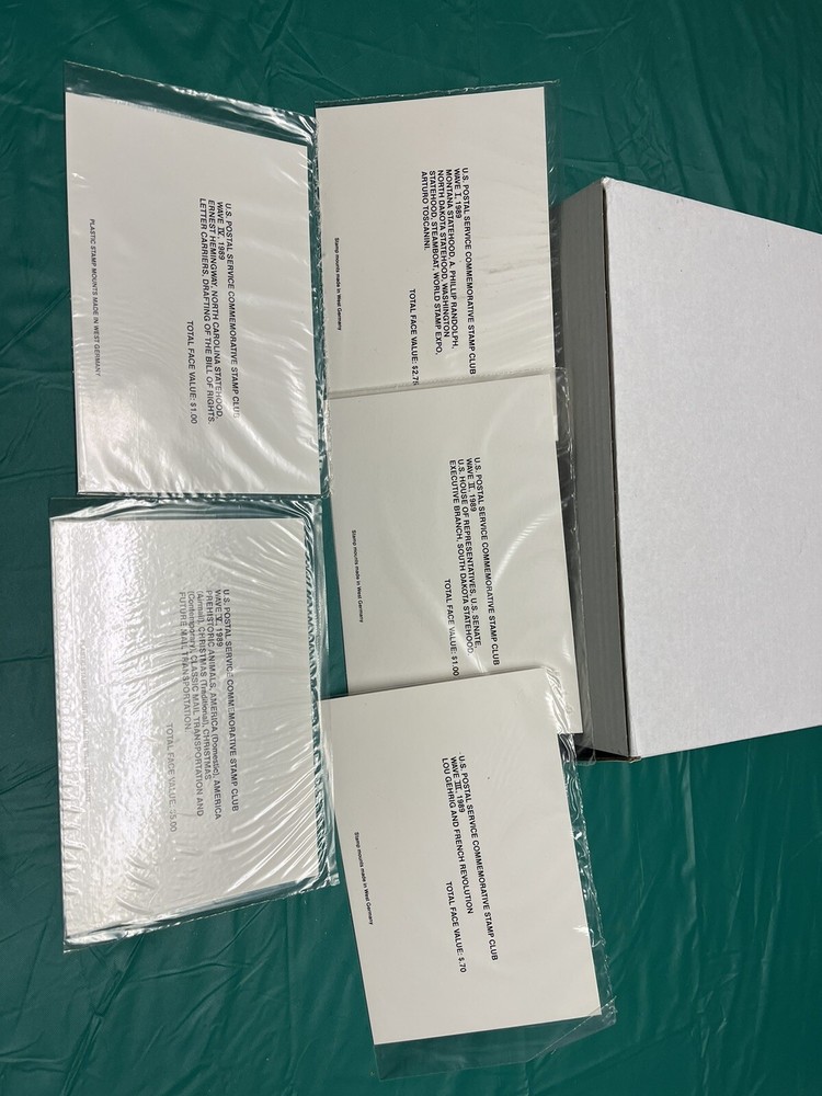 1989 USPS Commemorative Stamp Club Sheets & Wave￼ 1 To 5 Stamps Complete.