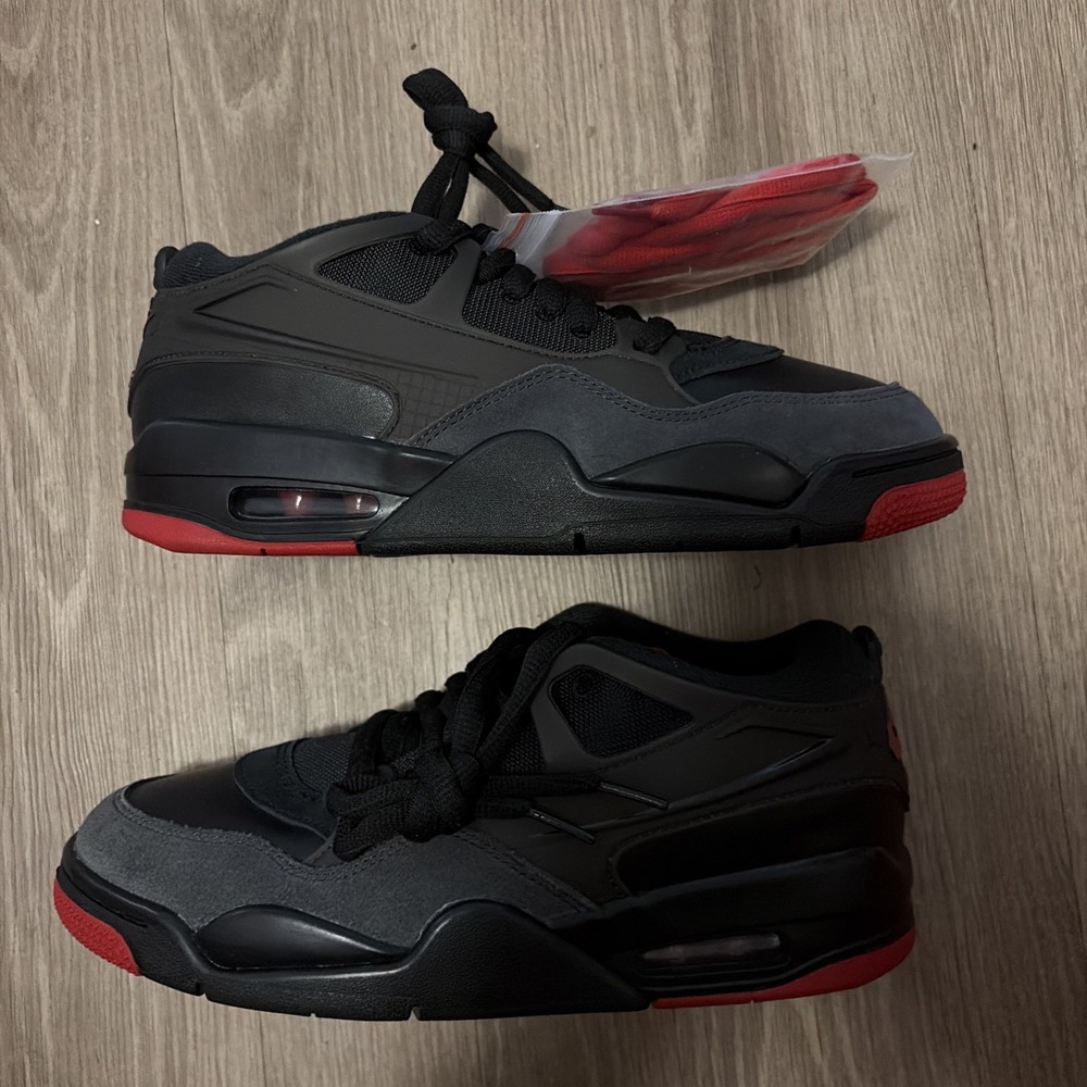 Nike Air Jordan 4 RM RetroBred Black Red FQ7939-060 Men's Size 8 Sneakers NEW