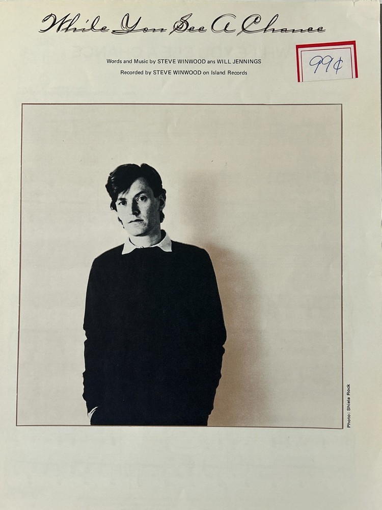 Sheet Music steve winwood while you see a chance